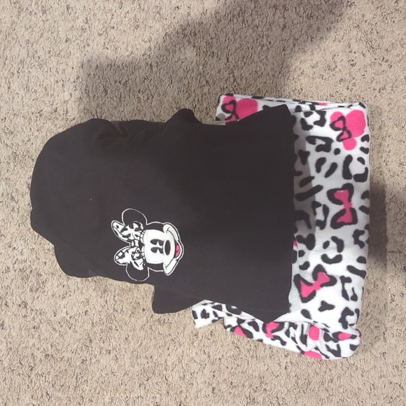 Disney Black Top with Pink and White Pajama Pants - Picture 6 of 7